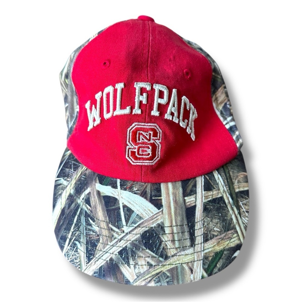 NC State Wolfpack Red Cornfield Camouflage‎ Baseball Hat Adjustable Cap Outdoor